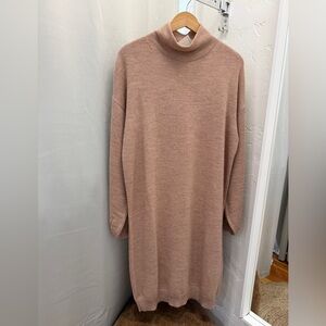 Ladaire merino wool, alpaca blend mock neck dress